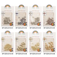 Décorations d'ongles en forme de croix scintillantes - Ensemble de 8 breloques métalliques assorties pour ongles, bijoux en diamant 3D pour ongles pour salon et manucure à domicile