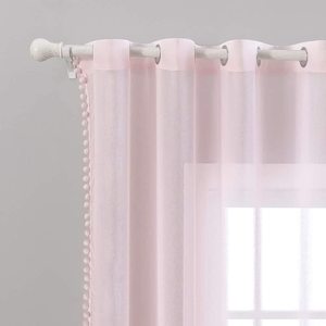 <span class=keywords><strong>Amazon</strong></span> Venta caliente ojal superior perspectiva chica habitación decorativo rosa de gasa pura cortinas de la ventana - Product Image 2