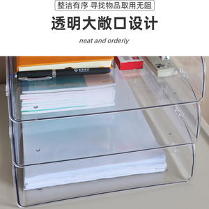 Étagère de bureau en métal avec support de rangement de bureau à plusieurs niveaux, étagère de bureau pour l'affichage de dossiers à plusieurs niveaux, matériau PET durable - Product Image 6