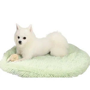 Manufacturer Custom Modern Luxury Oversized Pet Boucle Round Dog Bed Washable Soft Fuzzy Calming Luxury Dog House Beds Large