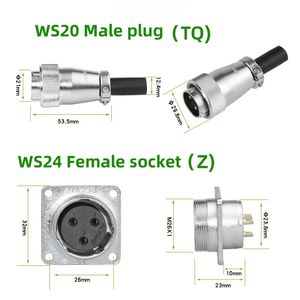 Conector de Aviación WS24, Enchufe y Tomacorriente de 2/3/4/9/10/12/19 Pines, Conector Eléctrico Cuadrado Macho y Hembra para Maquinaria Industrial - Product Image 3