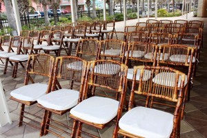 Da sposa noleggio mobili pieghevoli sedia di bambù in bianco - Product Image 5