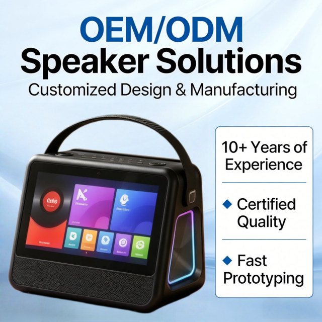 GENCE All-in-One Screen Speaker with RGB LED Plastic Cabinet AUX Input Smart Display-Portable Wireless for Speaker