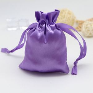Customisable Purple Lucky Charm Bracelet <b>Jewellery</b> Holder Bags Satin Cosmetic Travel Dust Pouch Logo Silken <b>Storage</b> Solution - Product Image 5