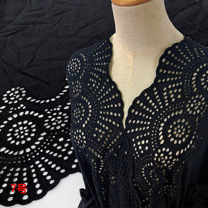 Elegante estilo europeo negro pestañas encaje tela Chantilly accesorios de ropa - Product Image 1