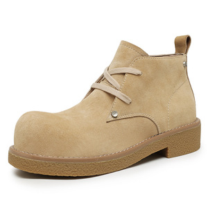 Stylish Men Casual Work Boots 2026 New Suede Leather Round Toe Thick Sole <b>Height</b> <b>Increasing</b> Outdoor <b>Shoes</b> - Product Image 3