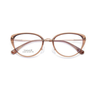 Monturas de Gafas Retro Ojo de Gato, Patillas de Titanio, Montura Completa, Lentes de Resina, Anti-UV, Unisex, Origen Danyang, Parte 31045 - Product Image 3