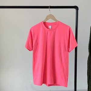 Custom logo Wholesale 60 Cotton 40 <strong>Polyester</strong> Blank t <strong>Shirts</strong> 180 Gsm Unisex Fluorescent Neon Yellow pink Color Blank t <strong>Shirts</strong> - Product Image 3