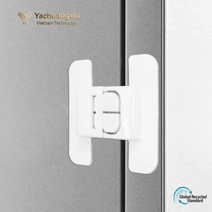Verrou de fenêtre sans perçage, auto-adhésif, à fixation rapide, boucle de sécurité pour réfrigérateur, tiroir, armoire, verrou de sécurité pour porte d'armoire en PP - Product Image 5