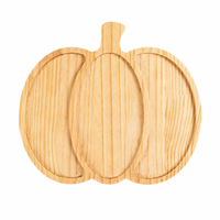 Bamboe serveerschaal met 3 compartimenten, charcuterieplank voor snacks, fruit en noten, geschikt voor herfst, Thanksgiving en Halloween feestjes