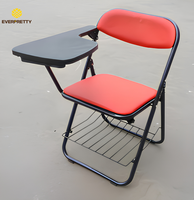 Chaise pliante pour étudiant avec tablette d'écriture et panier à livres, mobilier de salle de classe Everpretty, salle de formation