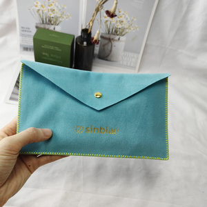 Large Custom Made Velvet Jewelry Pouch Luxury Faux Suede Jewelry Packaging Pouch Bag with logo for Jewelry <b>Box</b> - Product Image 1