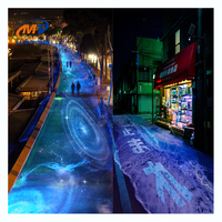 Système de projection interactive 3D sur sol extérieur avec projecteur de sol métallique et capteur radar