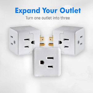 <span class=keywords><strong>3</strong></span> ổ cắm <span class=keywords><strong>3</strong></span> mặt 15A Đánh giá hiện tại 125V Đánh giá điện áp ba Cube nối đất Adapter tường ổ cắm - Product Image 5