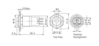 ONPOW 16mm Spot Illuminé SPDT Interrupteur À Bouton-Poussoir En Acier Inoxydable (LAS2-GQH-11D/R/12V/A) (Dia. 16mm)(CE,CCC,ROHS,REECH)