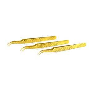 Las mejores pinzas aislantes Puntas de fibra Pinzas profesionales de Extensión de pestañas para pinzas de volumen con herramientas de pestañas con logotipo personalizado - Product Image 3