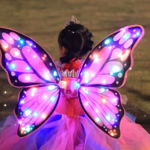 Décoration de fête, balançoire papillon, lumières colorées lumineuses <span class=keywords><strong>en</strong></span> mouvement, ailes de fée papillon, déguisement de fille, jeu de rôle pour enfants - Product Image 3