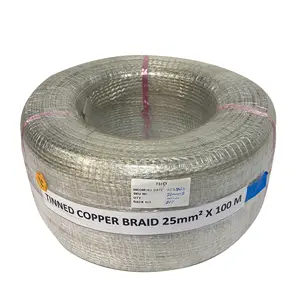 Malaysia Assured Quality Copper Wire Braids Tinned Copper Braid 25MMSQ Temperature Resistance Used for Grounding and Shielding