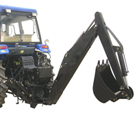 Chargeuse-pelleteuse montée sur tracteur 50-70 CV, prise de force, chargeuse frontale 3 points pour tracteur, pelle arrière