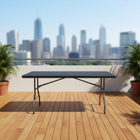 Nouvelle conception moderne, table pliante d'extérieur légère et durable en HDPE, empilable