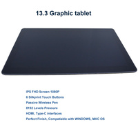 Tablette graphique de haute qualité de 13.3 pouces 8192 niveau de pression 266PPS moniteur de dessin Signature Pad 10 points LCD Portable