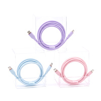 Kabel USB C ke C Silikon Cair 3 Warna Grosir, Kabel Data Pengisian Daya Tipe-C Karet LSR Lembut, Logo Custom