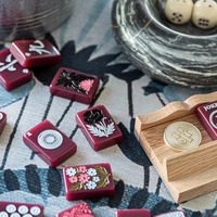 Jeu de tuiles de Mahjong américain, matériau acrylique bordeaux, 1,5*1,1*0,5 pouces, pour les jeux NMJL