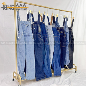 Vente en gros de combinaisons décontractées pour femmes d'<span class=keywords><strong>occasion</strong></span> avec bretelles vintage pantalons en jean à bretelles réglables vêtements d'<span class=keywords><strong>occasion</strong></span> - Product Image 4