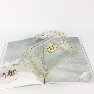 Nuova estate <span class=keywords><strong>borchie</strong></span> piccola borsa Innovativi Promozionali a buon mercato trasparente delle signore di modo del pvc di plastica Della Borsa - Product Image 2