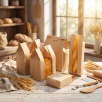 Sacs en papier kraft brun écologiques de qualité alimentaire pour boulangerie, avec fenêtre transparente, impression sérigraphique classique, vente en gros