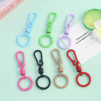 Porte-clés anti-perte à ressort, boucle ronde à ressort, connecteur en alliage de zinc, chaînes élastiques pour clés, mousquetons, anneaux porte-clés