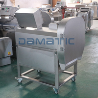 Cortadora de Vegetales de Hoja DAMATIC CE de Acero Inoxidable 304 CHD200, Máquina para Cortar Espinacas