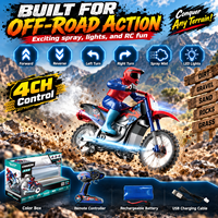 Moto de course RC à pulvérisation de brume, jouet électrique 2.4G, moto télécommandée à l'échelle 1:10 avec corps en plastique et chargeur