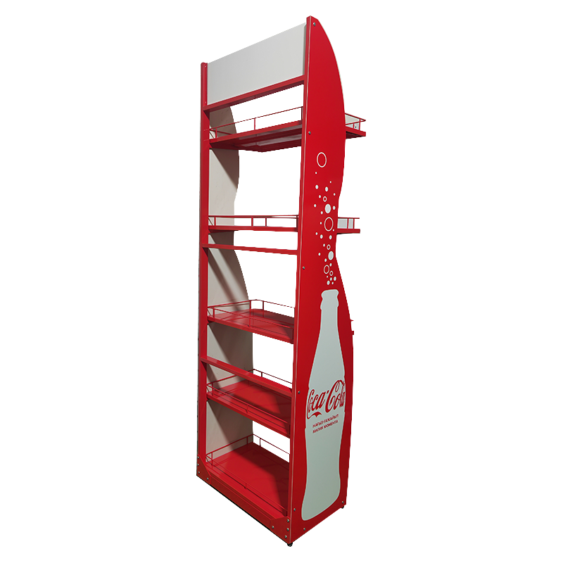 New Fashion Metallic Heavy Duty Multi-tier Beverage Display Rack Floor Stand for Supermarket Retail Shops Shopping Malls — view 3