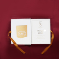 Suite d'invitations de mariage haut de gamme en coffret rigide blanc avec invitation et enveloppe en acrylique transparent à dorure à chaud – Fournisseur de mariage