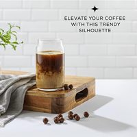 Verres à bière personnalisés de 16 oz, tasses à café, gobelets en verre borosilicate de type canette avec couvercles et pailles