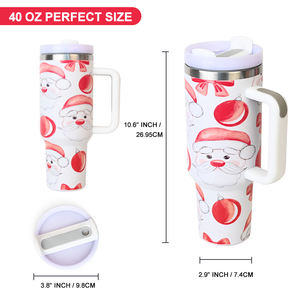 Tasse de Noël gravée en acier inoxydable H2.0 40 oz avec poignée - Product Image 2