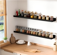 Étagère murale en bois 6 pièces, très vendue, pour salle de bain, cuisine, ou présentation de photos