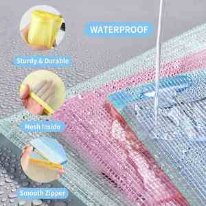 Custom Plastic <b>Document</b> <b>Holder</b> Pouch Nylon Mesh File Bag Transparent Test Pouch With Zipper Pouch Bag <b>Document</b> Office Supplies - Product Image 2