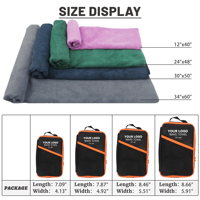 Serviette de sport ECO personnalisable, faible MOQ, OEM, 100% polyester microfibre suédée, écologique, légère, super absorbante, séchage rapide