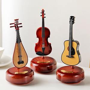 Witt, guitarra de viento clásica, violín, caja de música giratoria, caja de música, estudio en casa, decoración de porche, regalos creativos de vacaciones - Product Image 1