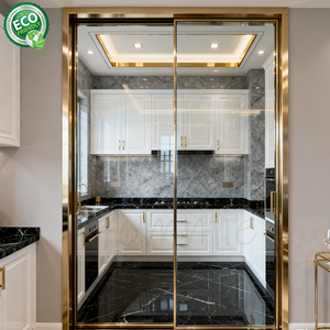 Puerta corredera de Marco Delgado estrecho de tres pistas de aleación de aluminio de diseño moderno - Product Image 1