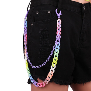 Candy Color Resin <b>Waist</b> <b>Chain</b> Double Layer Fashion Body <b>Chain</b> For Women Daily Wear High Street Style Accessory - Product Image 1