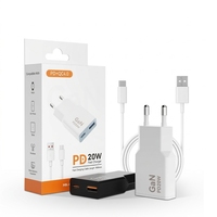 Bloc chargeur rapide ultra-plat GaN 20W PD 3.0 Type-C OTP pour téléphones 11-16 Pro Max