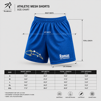 Pantalones Cortos Deportivos RAMAX de Malla Azul para Hombre, 100% Poliéster, Transpirables, para Baloncesto y Gimnasio, con Logotipo Personalizado, Ropa Deportiva Urbana, Venta al Por Mayor