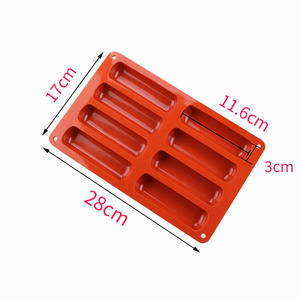 Moules en silicone rectangulaires à 8 trous pour la cuisson, moules ovales en silicone, longues bandes de moules à éclairs pour le chocolat et les bonbons - Product Image 6