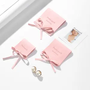 Atacado bolsas de joias com logotipo de microfibra rosa bolsas de joias personalizadas para brincos bolsa de embalagem bolsa de joias personalizada