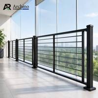 Balustrade de terrasse moderne en aluminium, résistante à la corrosion, thermolaquée, robuste, pour extérieur, villa et usage commercial
