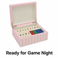 Ensemble de Mahjong en Bois Rose de Luxe Personnalisé en Gros avec 144 Tuiles et Charnières Métalliques pour Jeux à Domicile, Fêtes, Rangement et Voyage