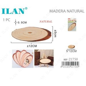 Fetta di Legno Naturale Ilan, Diametro 12 cm, Spessore 0,5 cm, per Decorazioni e Artigianato - Product Image 3